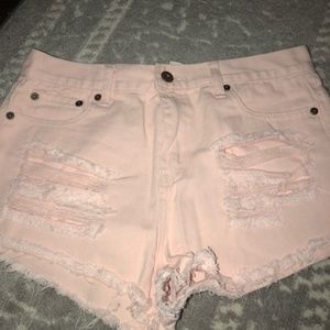 Distressed High Waisted Shorts